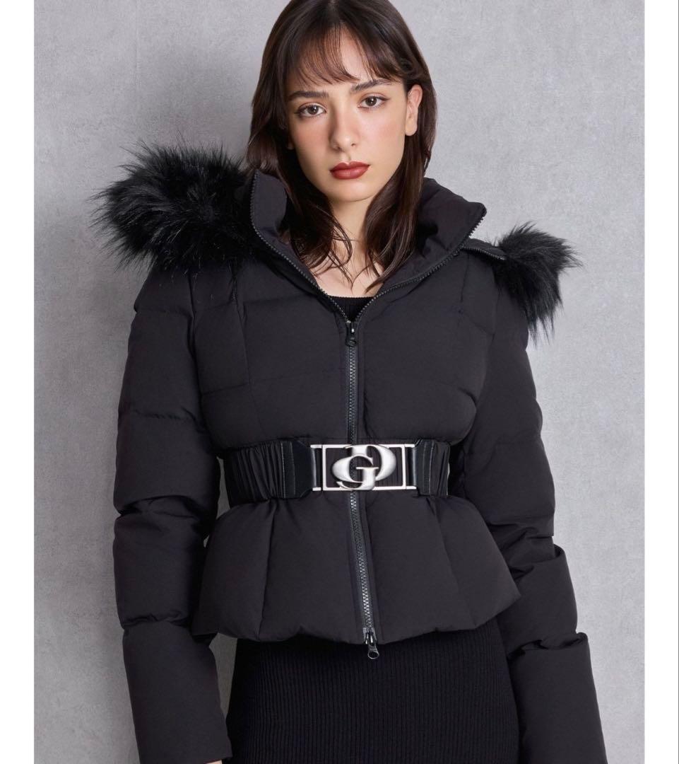 gyda ベルト付きショートダウンコート