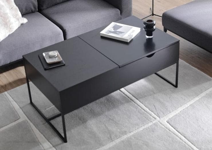 昇降式センターデスク ブラック 木製テーブル おしゃれ 引き出し 収納可能 高級