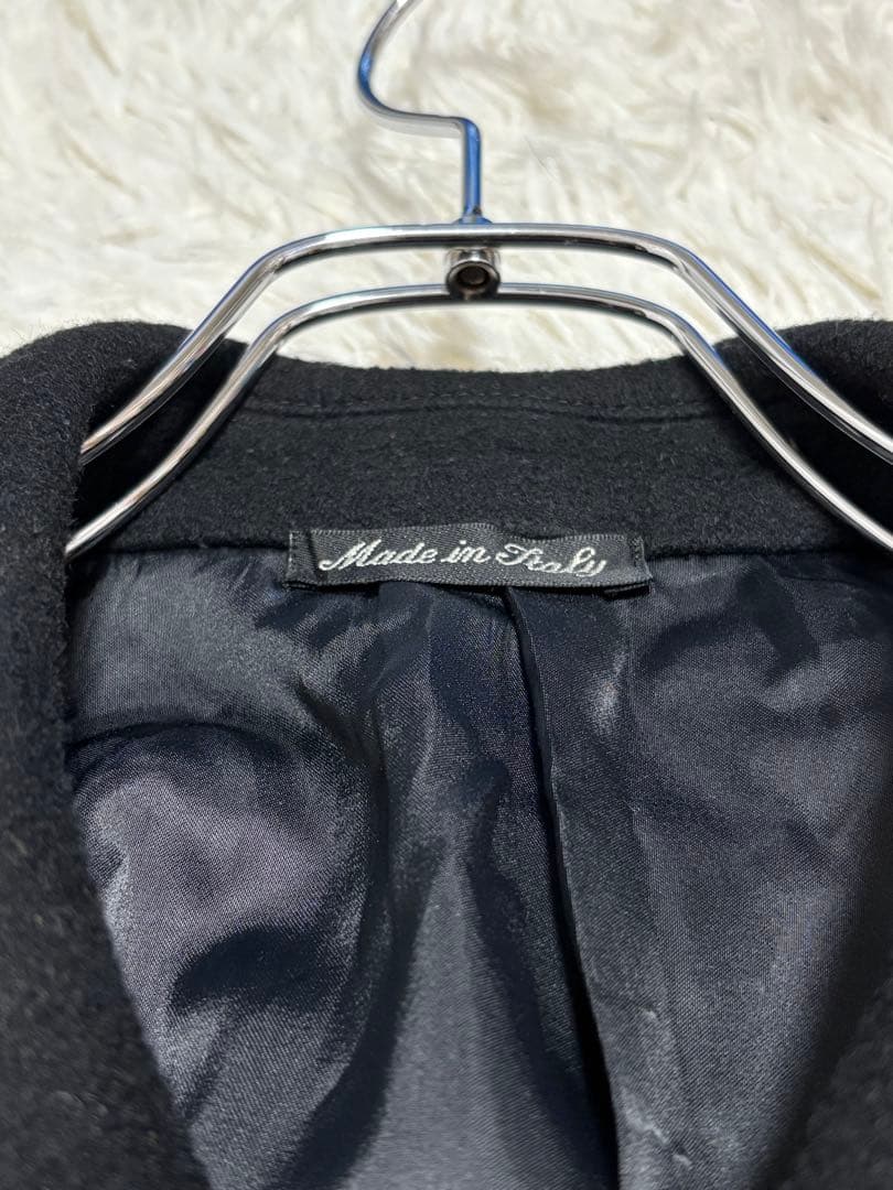 PAL ZILERI パルジレーリ カシミヤ混 ロングコート ブラック