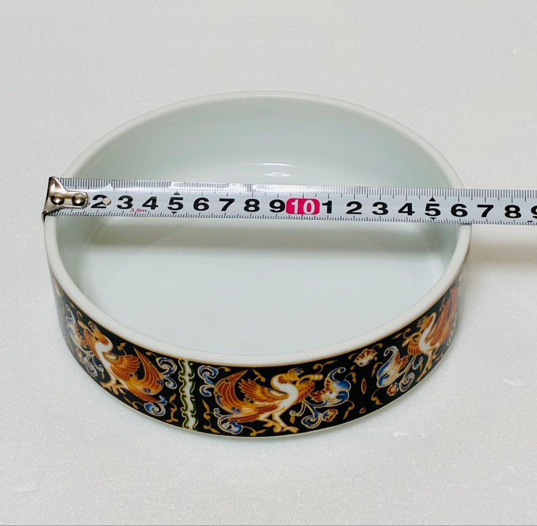 高級美術 有田焼 華山窯 明治香蘭社意匠 ブラックホーソン 金襴手鳳凰蓋物 菓器