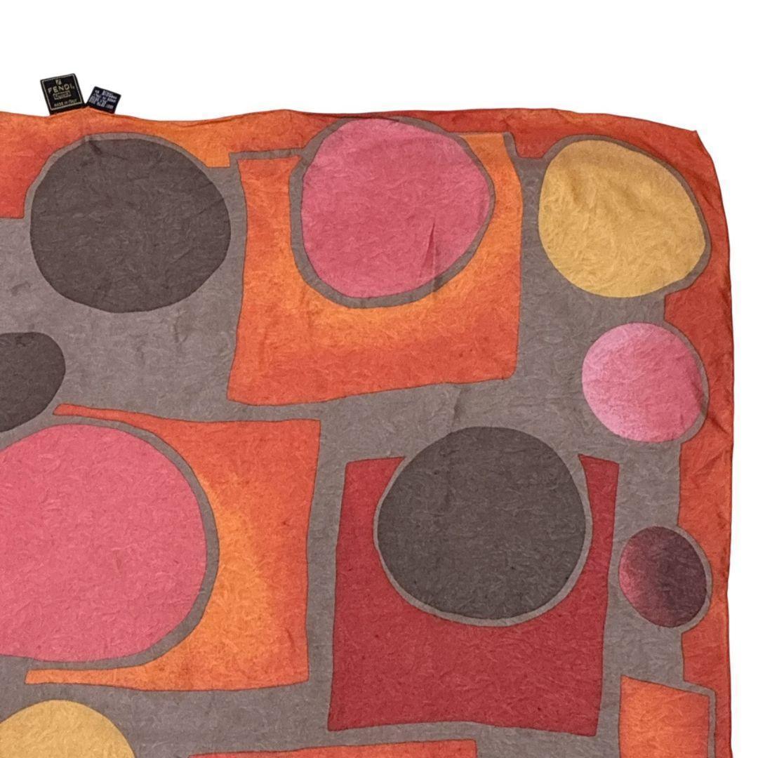 美品✨FENDI フェンディ シルク ロゴ 大判スカーフ ストール イタリア製