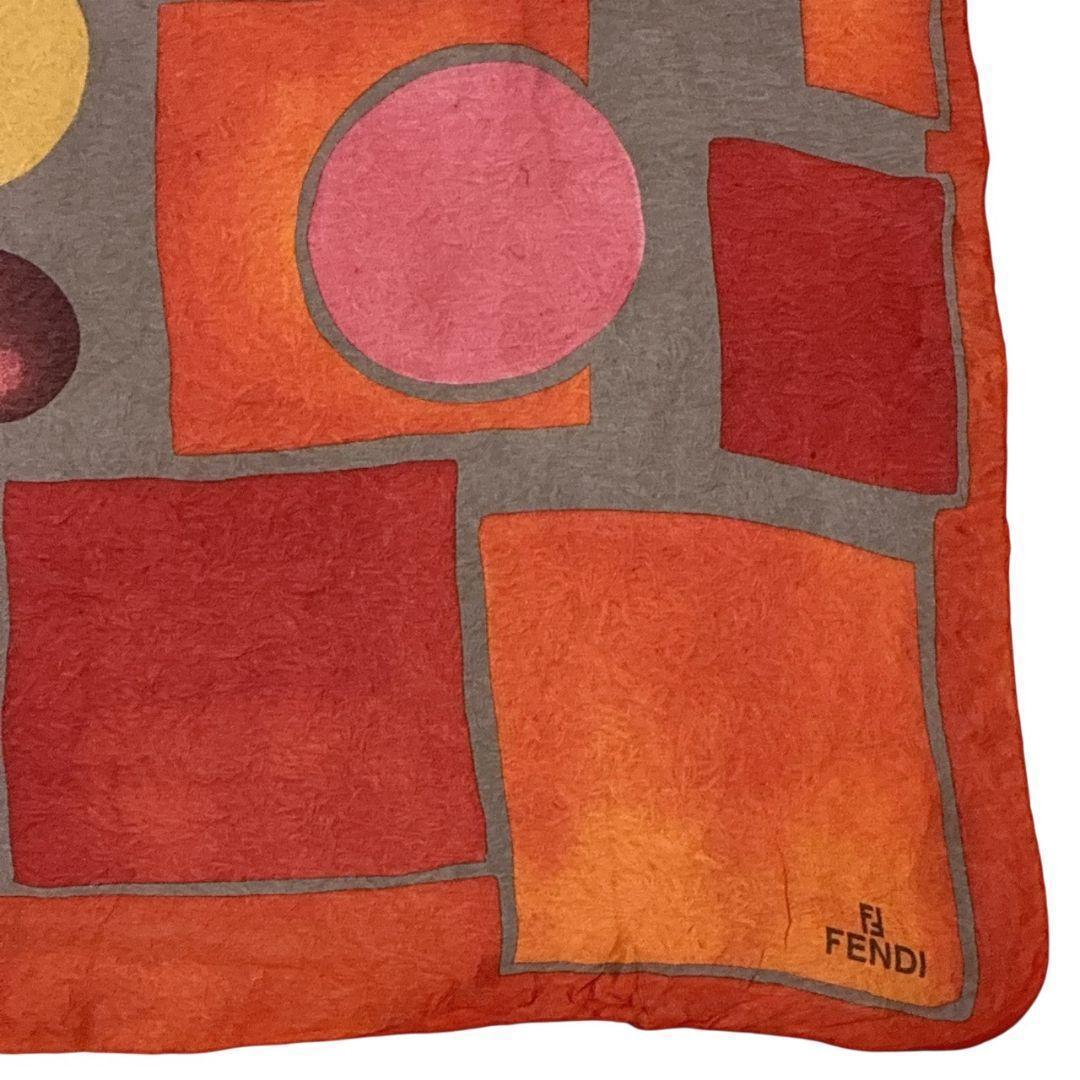 美品✨FENDI フェンディ シルク ロゴ 大判スカーフ ストール イタリア製
