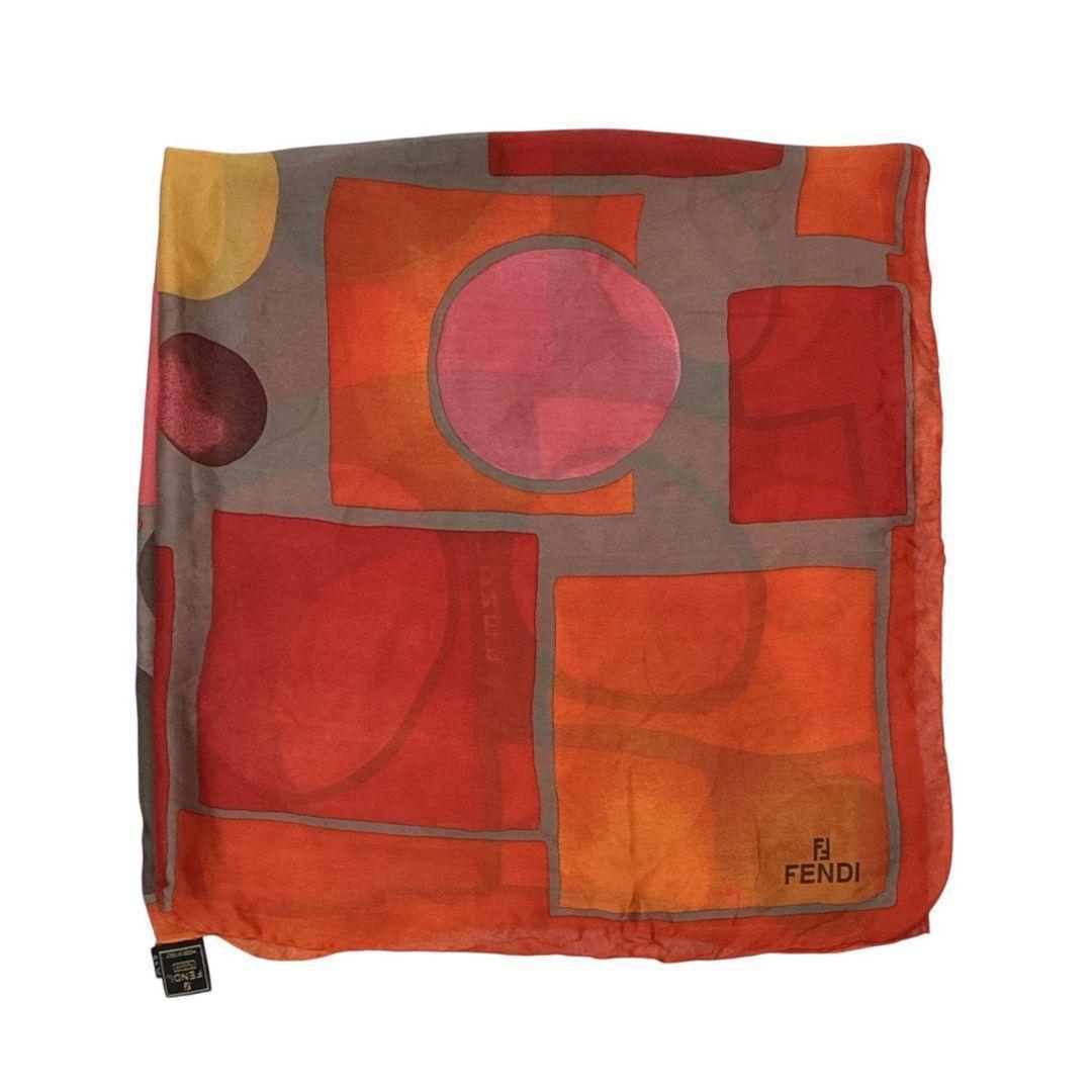 美品✨FENDI フェンディ シルク ロゴ 大判スカーフ ストール イタリア製