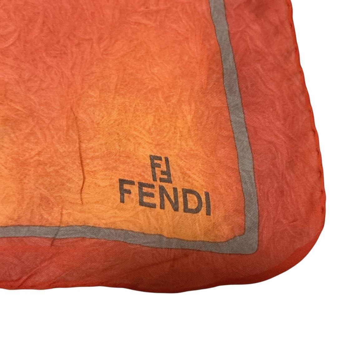 美品✨FENDI フェンディ シルク ロゴ 大判スカーフ ストール イタリア製