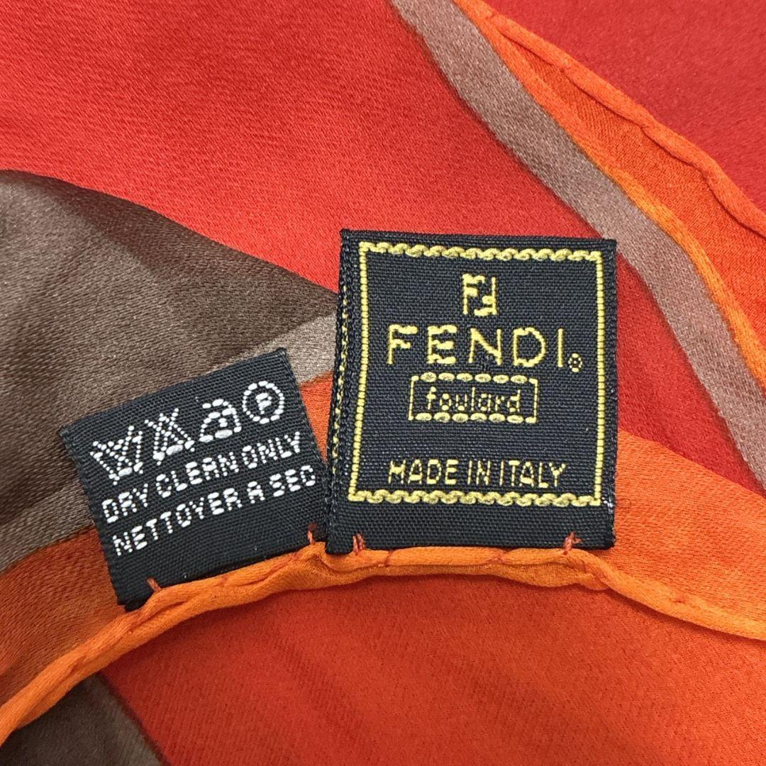 美品✨FENDI フェンディ シルク ロゴ 大判スカーフ ストール イタリア製