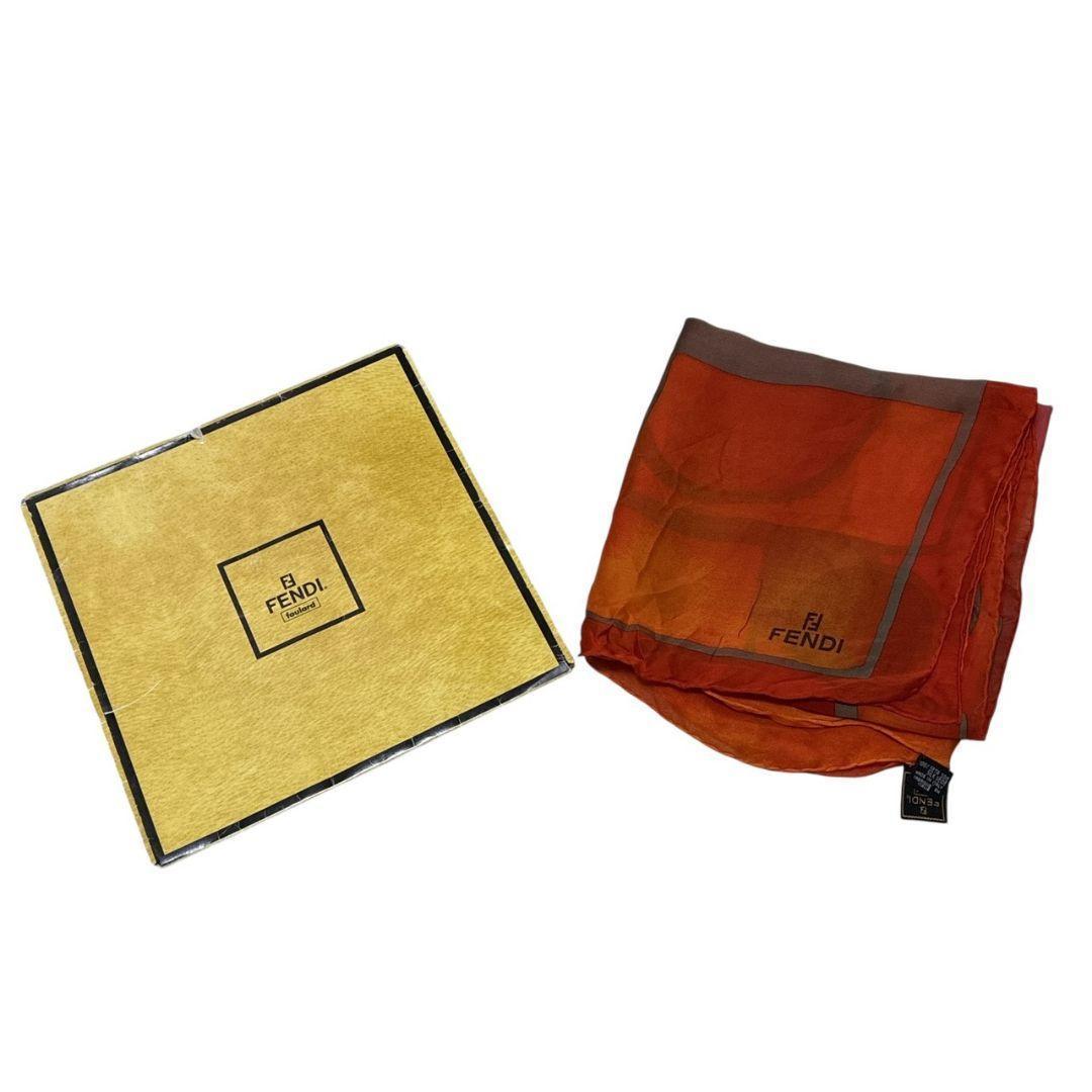美品✨FENDI フェンディ シルク ロゴ 大判スカーフ ストール イタリア製