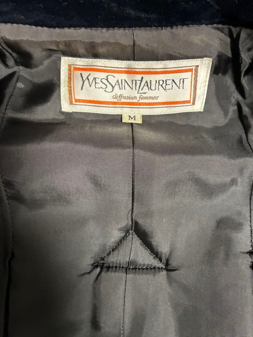 イヴサンローラン ヘリンボーン ダブルブレスト ロングコート