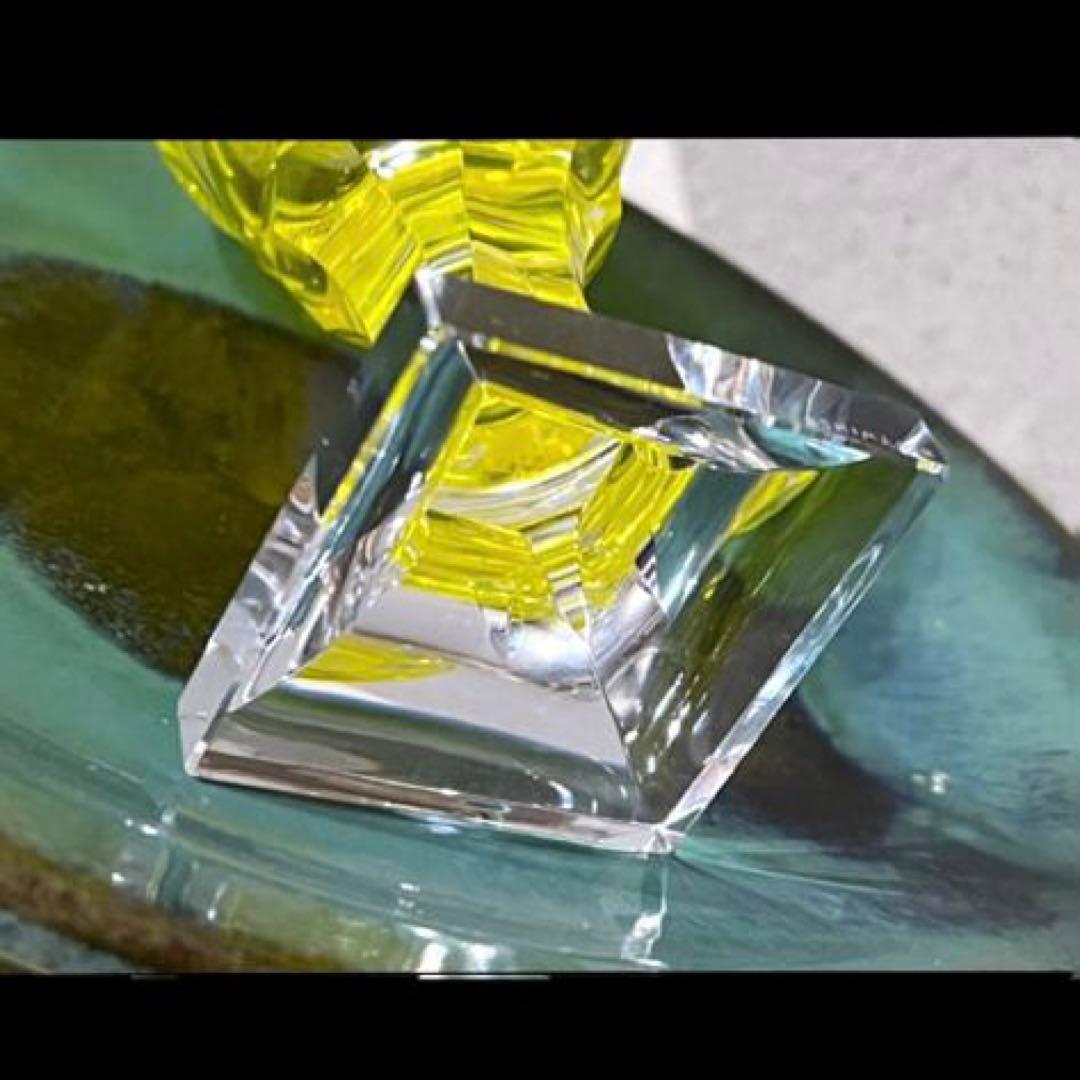 [希少/新品未使用] 復刻薩摩切子・脚付杯/希少黄色 カメイガラスLサイズ