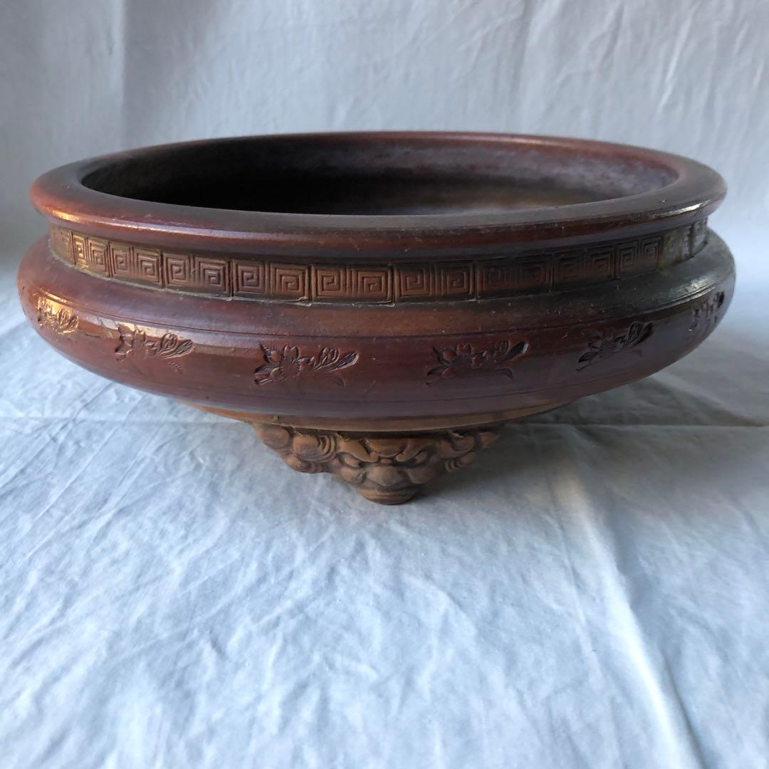 古備前　鬼面三つ足水盤