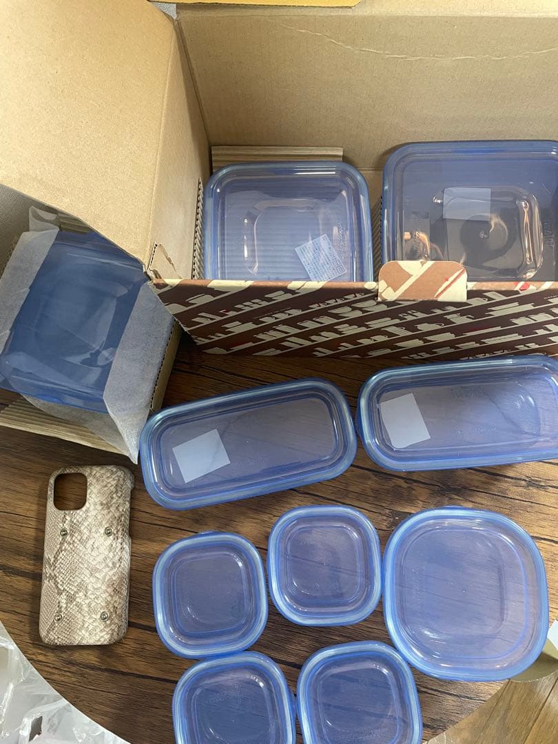 iwaki 透明 青 食品保存容器 セット