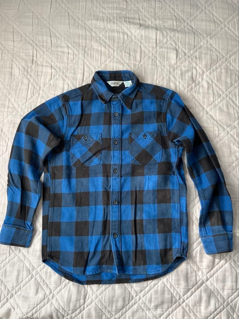 FIVE BROTHER ファイブブラザー チェック柄 青×黒 Mサイズ 美品