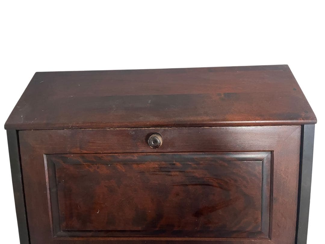 北海道民芸ダークブラウン 木製ライティングビューロー