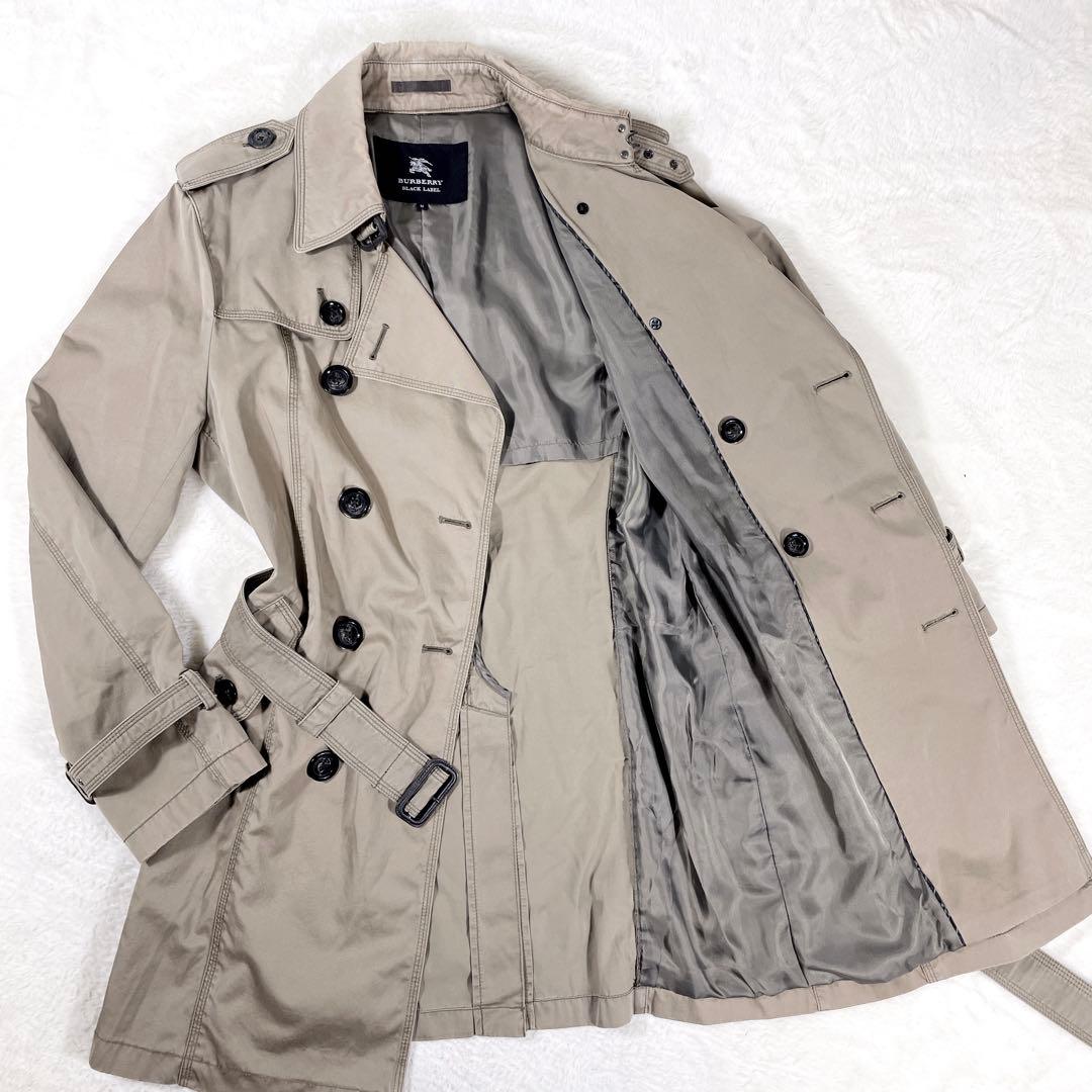 BURBERRY BLACK LABEL トレンチコート ベルト ダブル 牛革