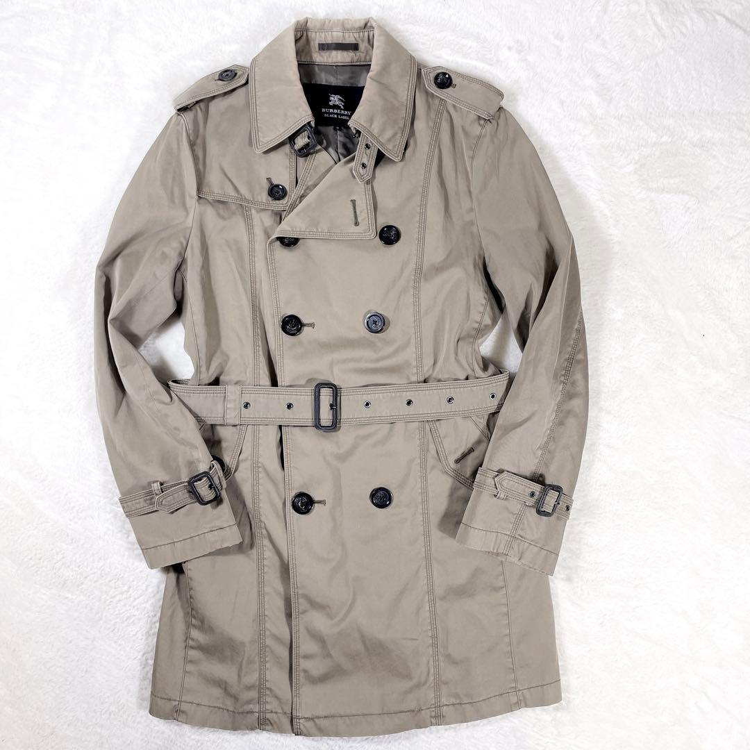 BURBERRY BLACK LABEL トレンチコート ベルト ダブル 牛革