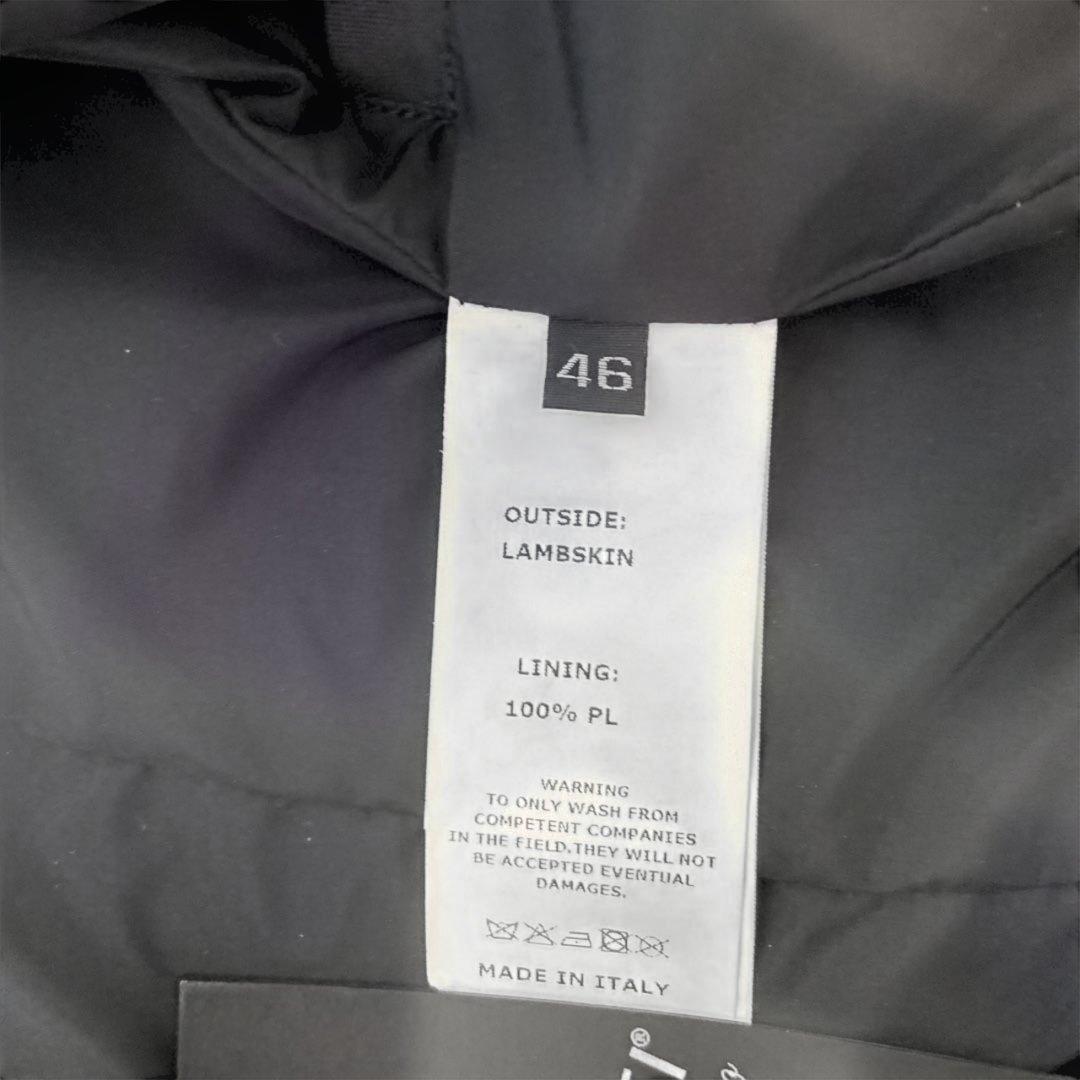 EMMETI エンメティ　アッカ　黒　46 シングルライダースジャケット