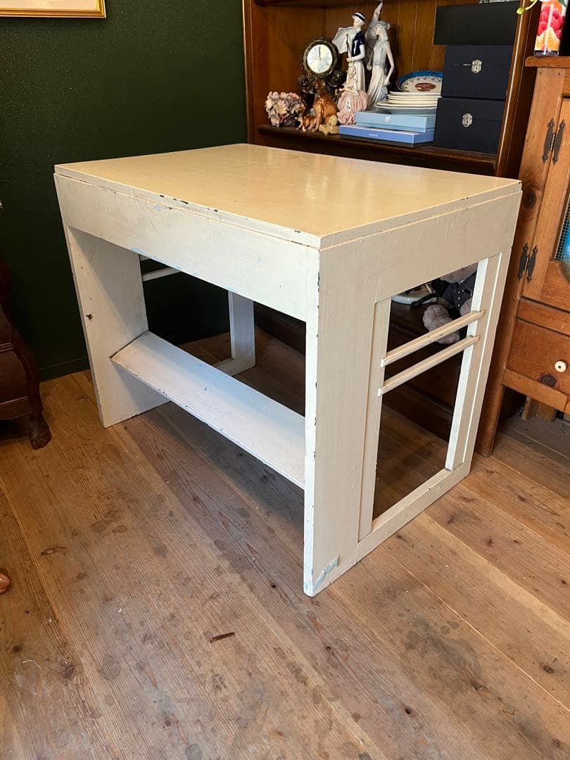 学習机 昭和レトロ 当時物 インテリア アンティーク ホワイト 白 ビンテージ