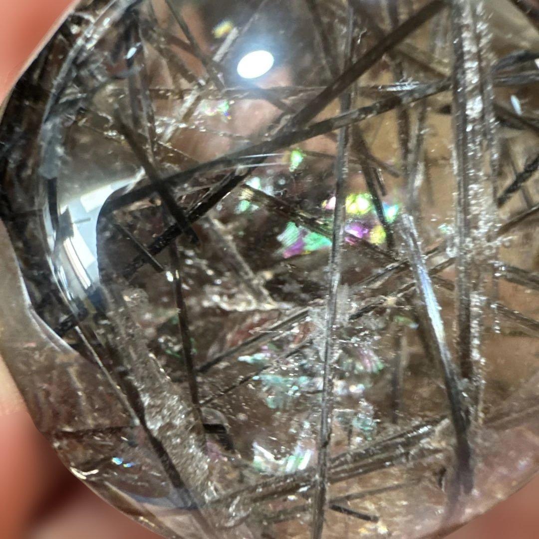 希少　高品質　ブラックルチルスフィア　透明度　水晶　丸玉　黒水晶