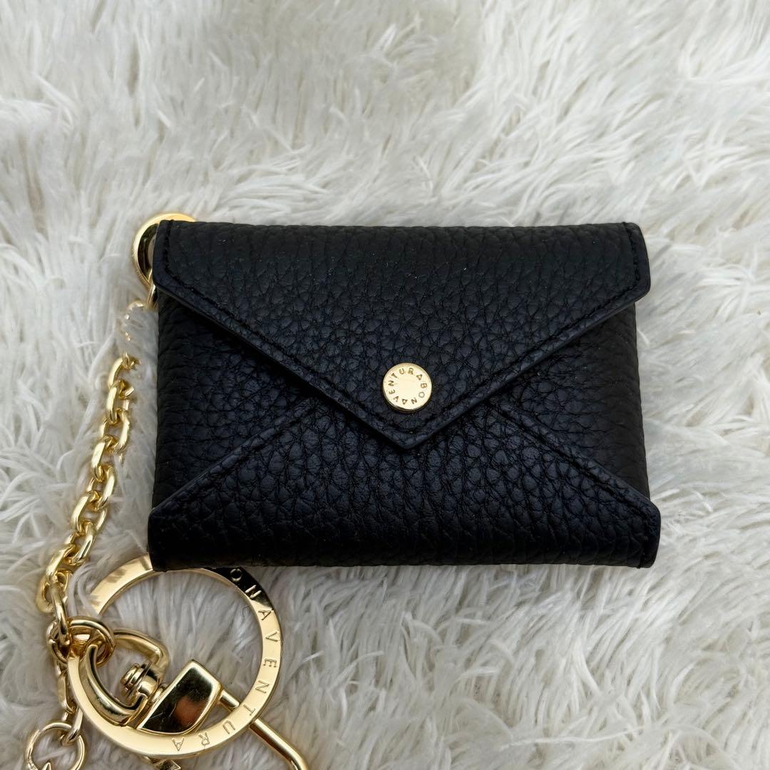 美品✨ボナベンチュラ バッグチャーム レザーブラック 黒 スター キーリング