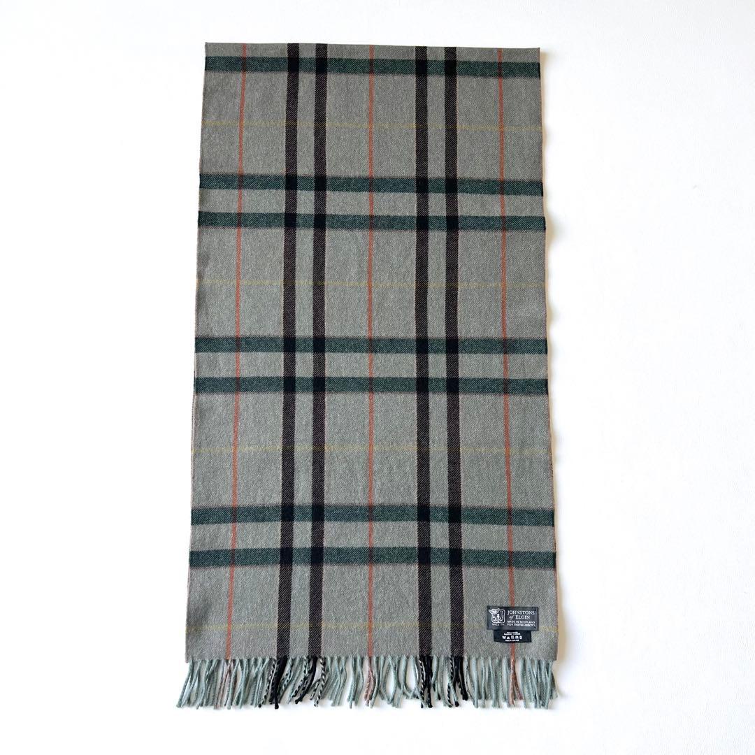 4960【美品】ジョンストンズ　中判ストール カシミヤ100％ アローズ別注