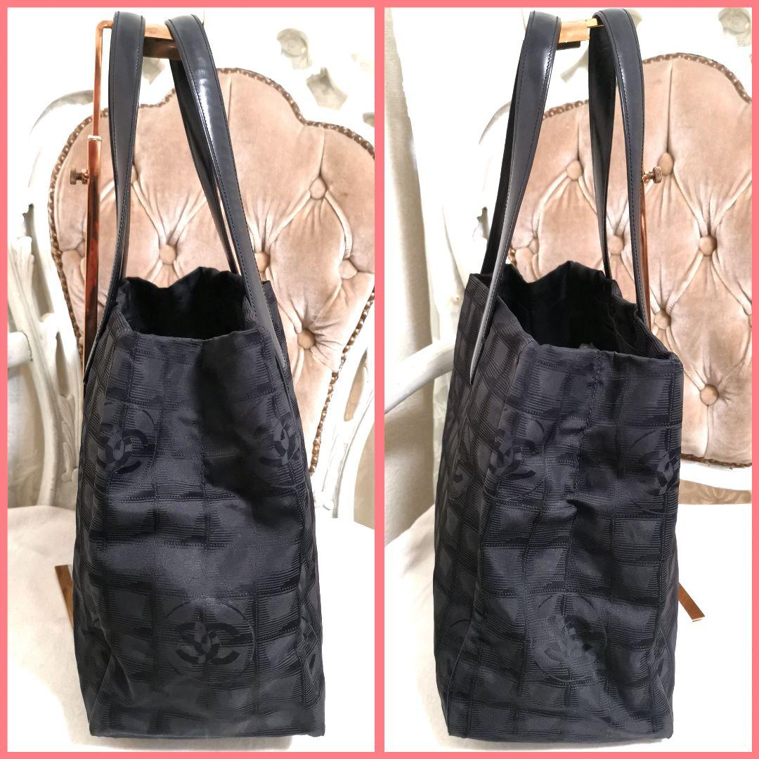 【美品】シャネルCHANEL ニュートラベルライン肩掛けトートバッグ黒 鑑定済!