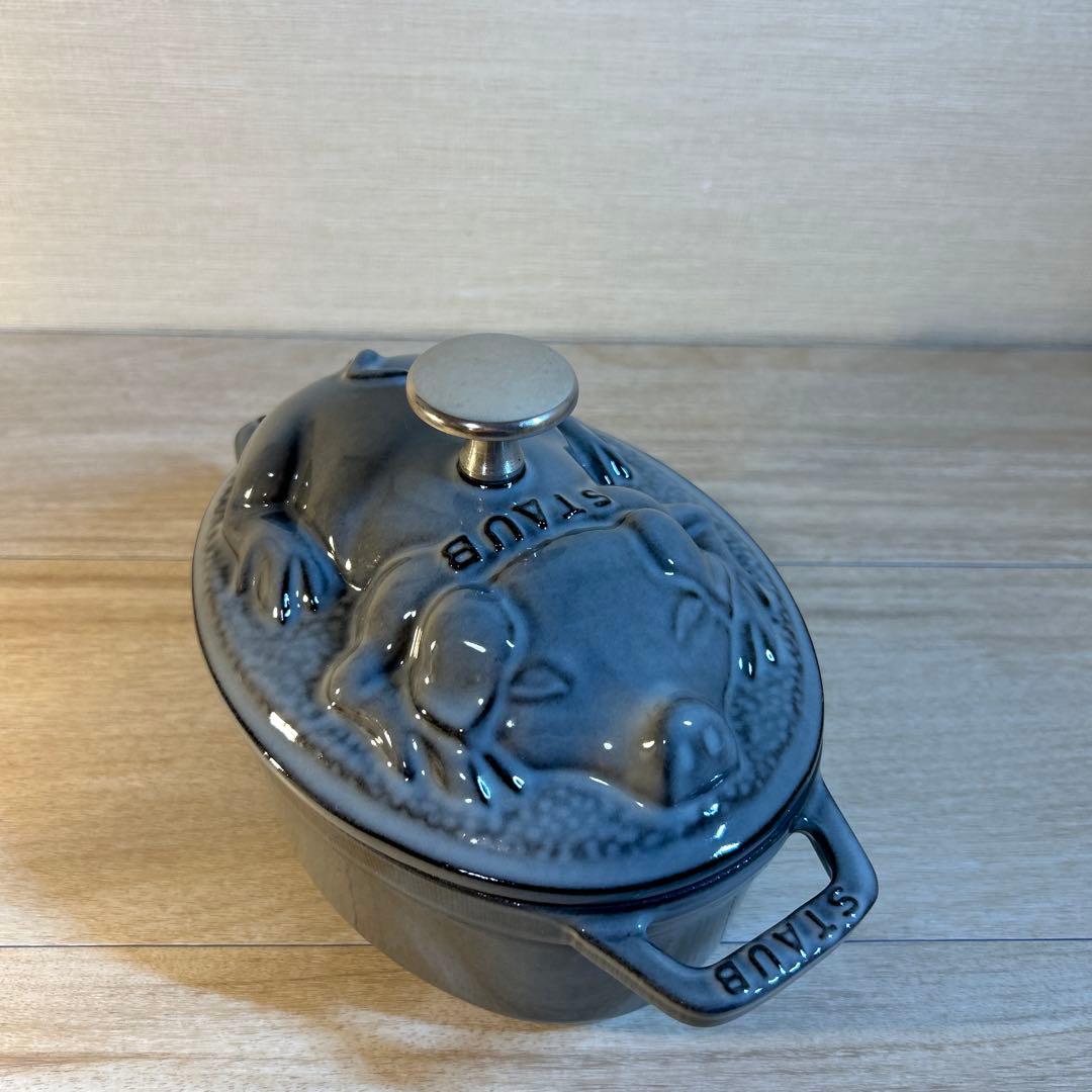 STAUB ストウブ　ピギーココット グレー　両手鍋　鍋　オーバル　17cm