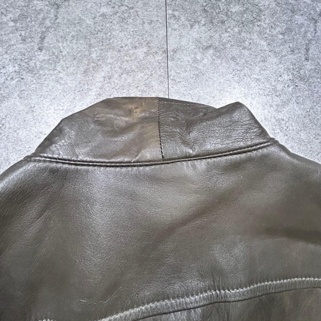 90s【Vintage】A-2/フライトレザージャケット/Y2K/短丈/a2/灰