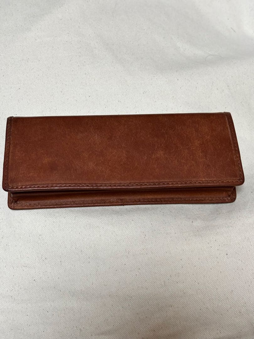 【極美品】プエブロレザー フラップ式ペンケース 本革 ブラウン