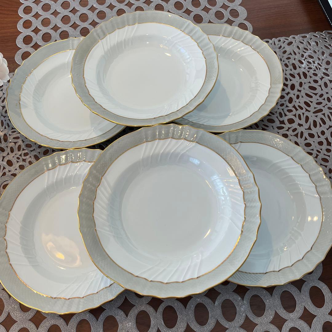 リチャードジノリ　ベッキオグレース　スープ皿23cm 6枚　未使用