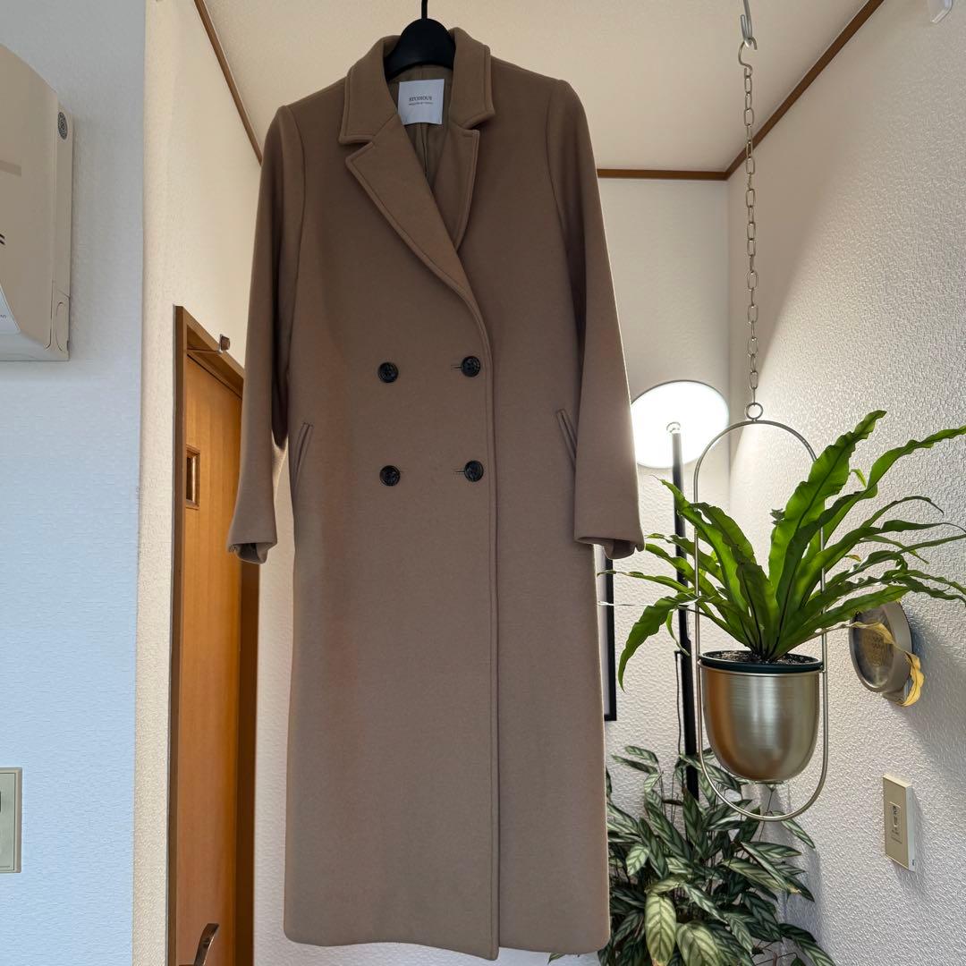 STUDIOUS カシミヤ混ダブルボタン チェスターコート