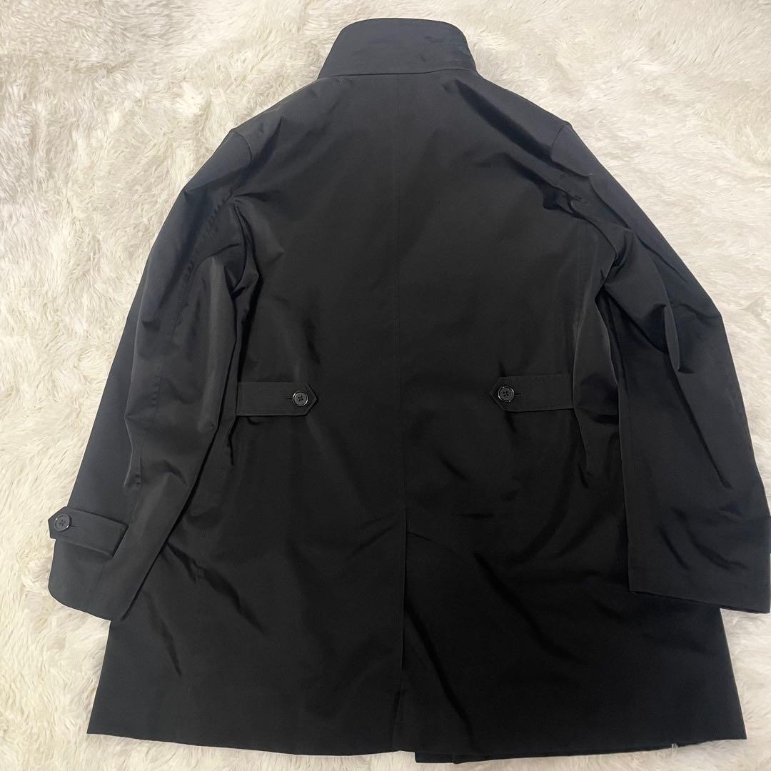 BARNEYS NEWYORKメンズ ステンカラーコート 中綿ライナー付き 黒