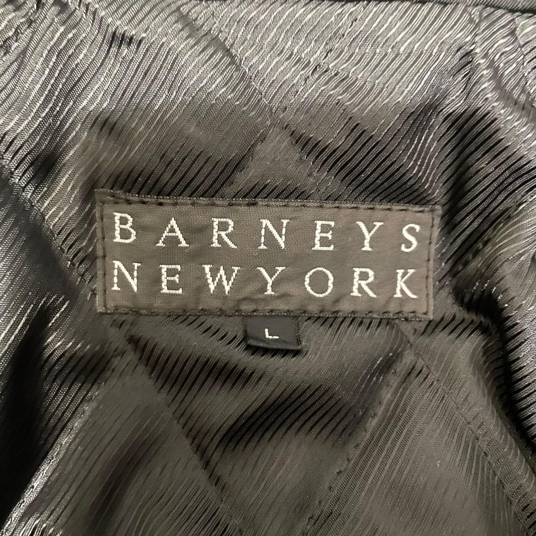 BARNEYS NEWYORKメンズ ステンカラーコート 中綿ライナー付き 黒