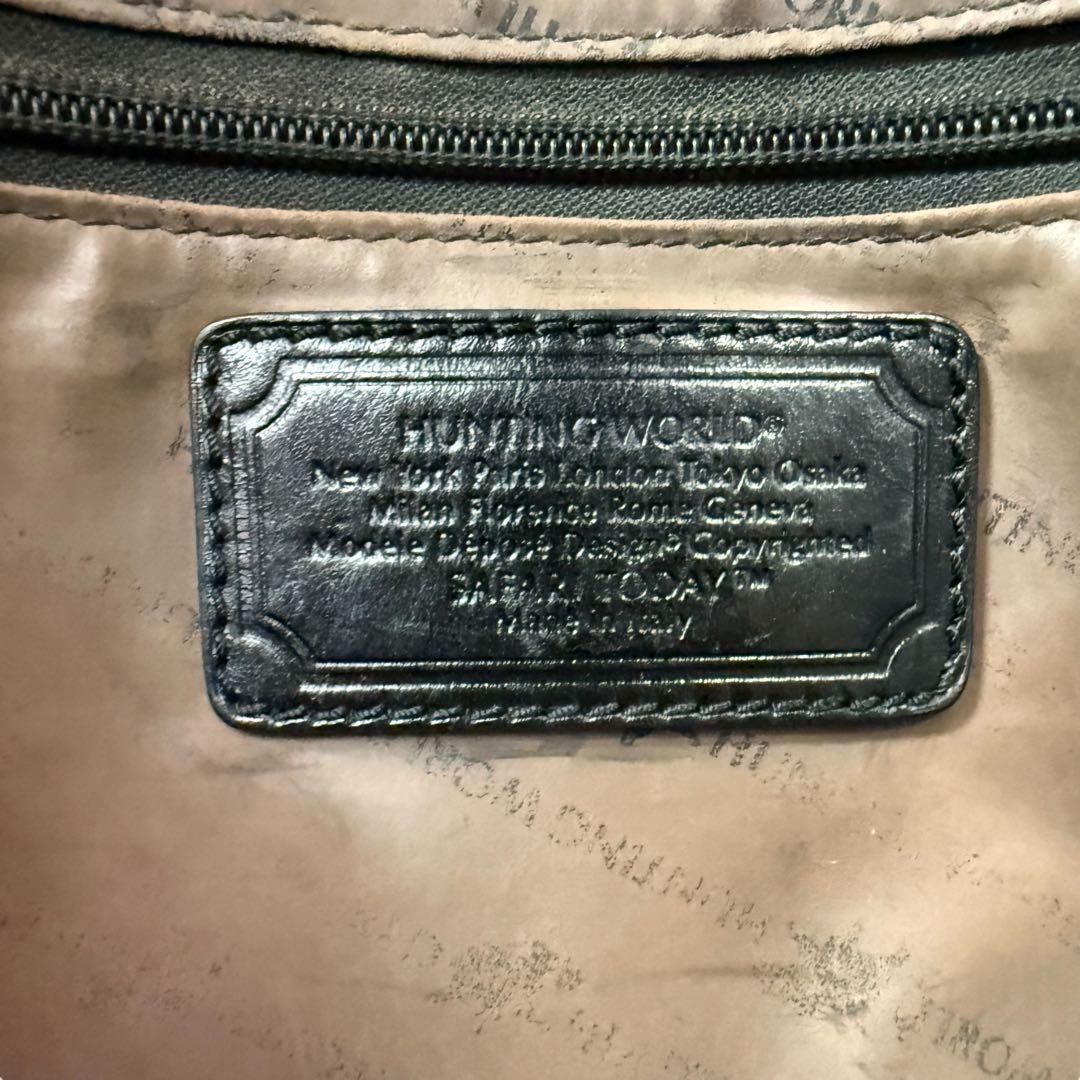 《美品》ハンティングワールド トートバッグ レザー 大容量 A4 ビックロゴ