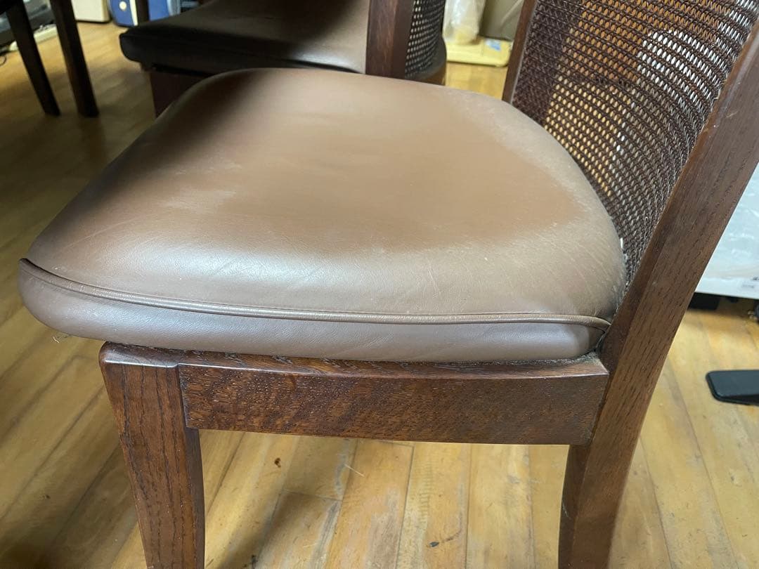 ダークブラウン楕円形ダイニングテーブルセット