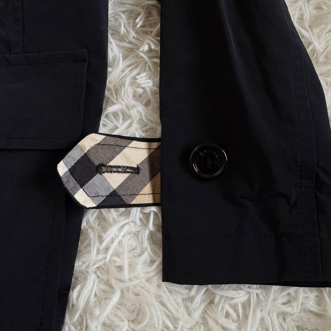 美品　大きいサイズ2XL バーバリーロンドン　トレンチコート　ノバチェック　黒