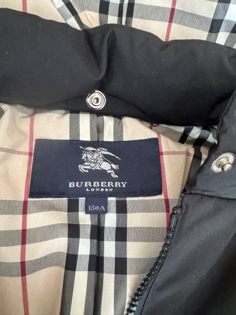 BURBERRY バーバリーロングダウンジャケット 150A ブラック　Sサイズ