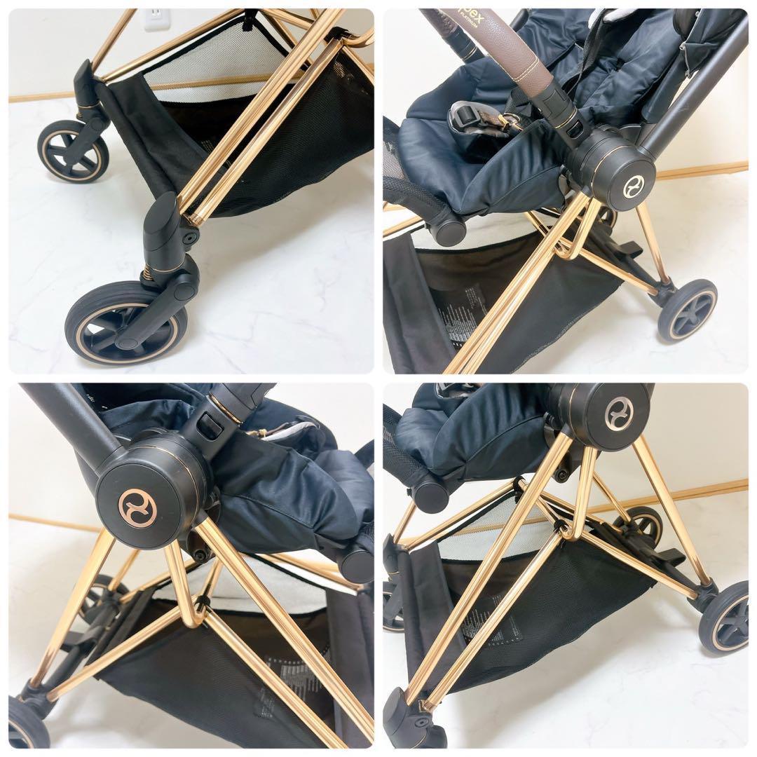 美品✨️サイベックス ミオス ローズゴールド 軽量 ベビーカー アダプター付き