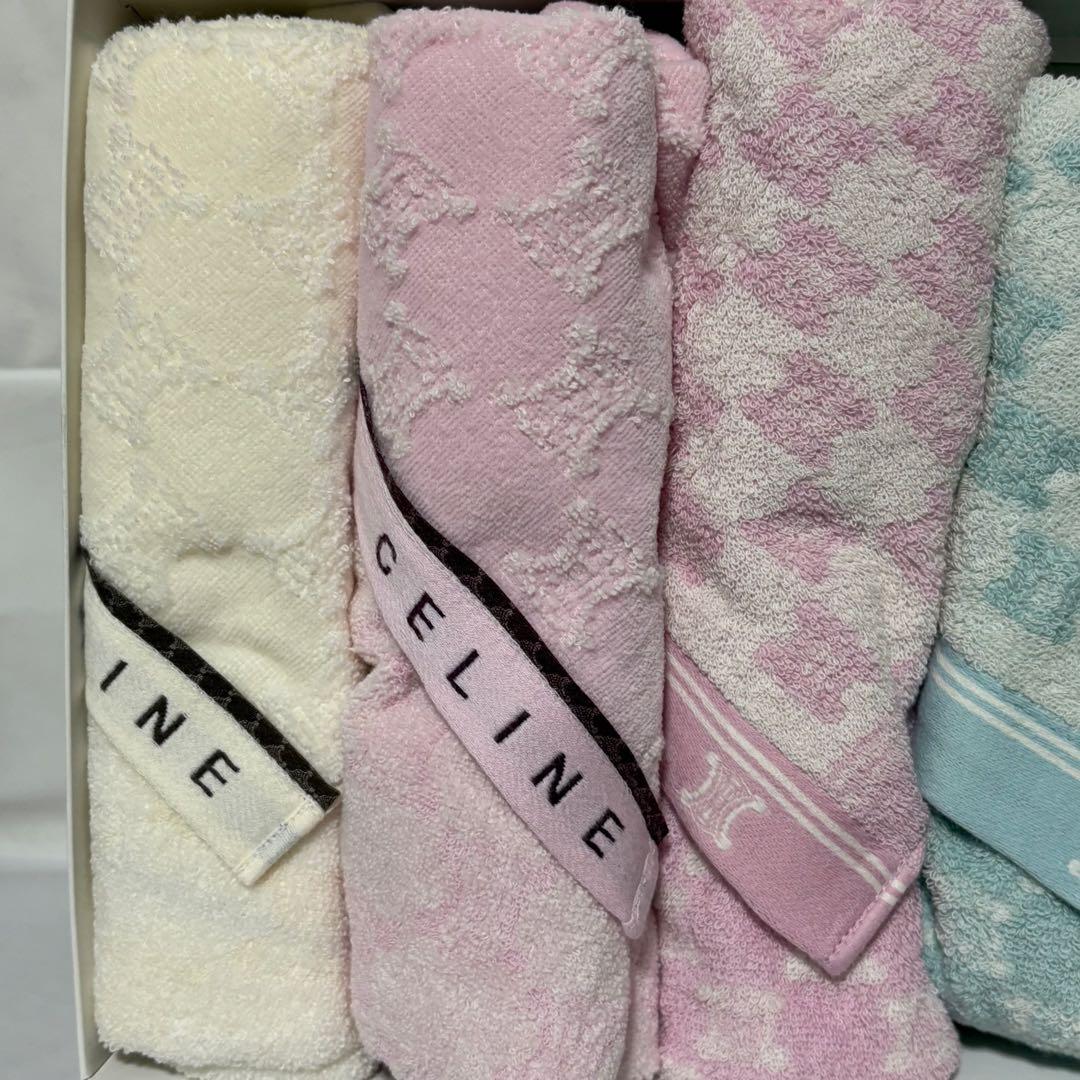 CELINE セリーヌ　フェイスタオル×5 トリオンフ　マカダム総柄　廃盤希少