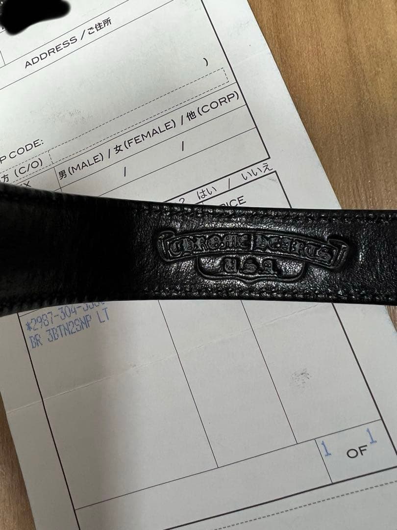 クロムハーツ レザー バングル リップ&タン インボイス、レシート原本付き‼️