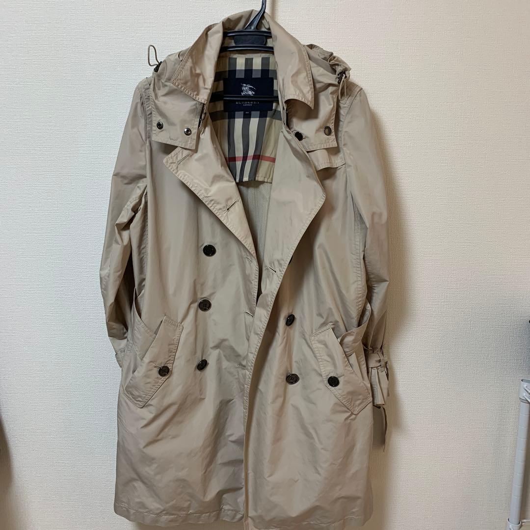 44サイズ バーバリーロンドン　ナイロン　ベージュ トレンチコート フード付き