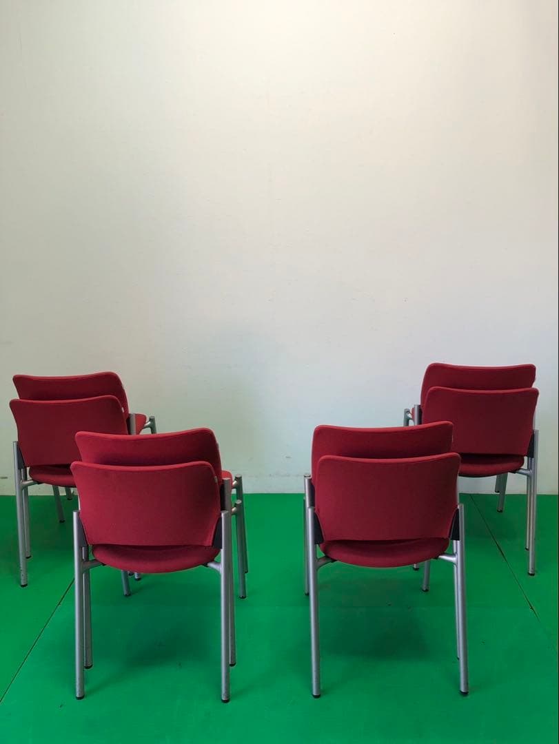 ☆引き取り限定販売☆okamura 椅子 8脚セット 赤