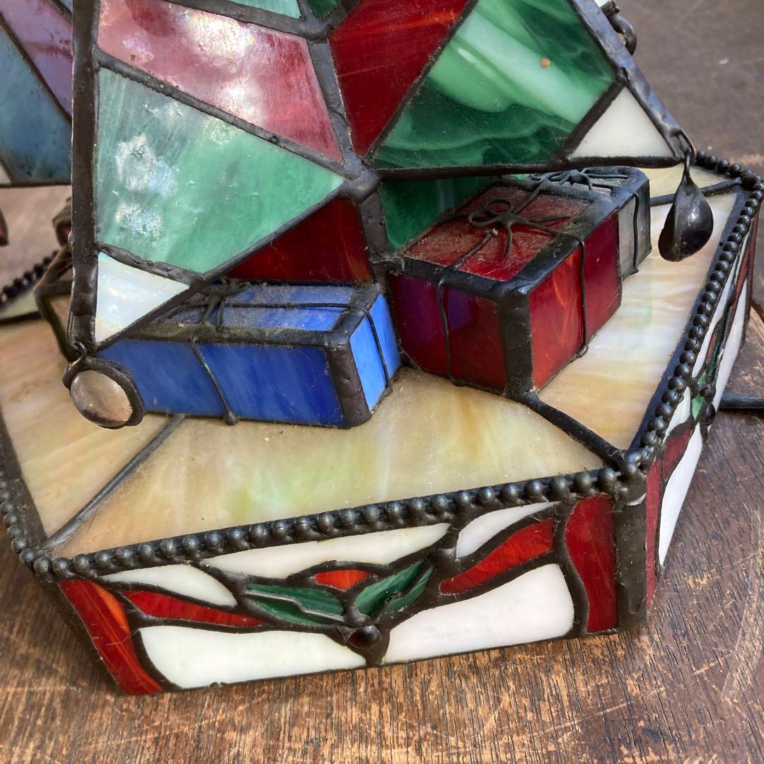 ビンテージ オーナメントグラス ステンドグラス クリスマスツリー 高さ33cm