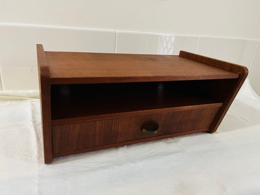 希少、北欧ヴィンテージチーク壁掛け棚