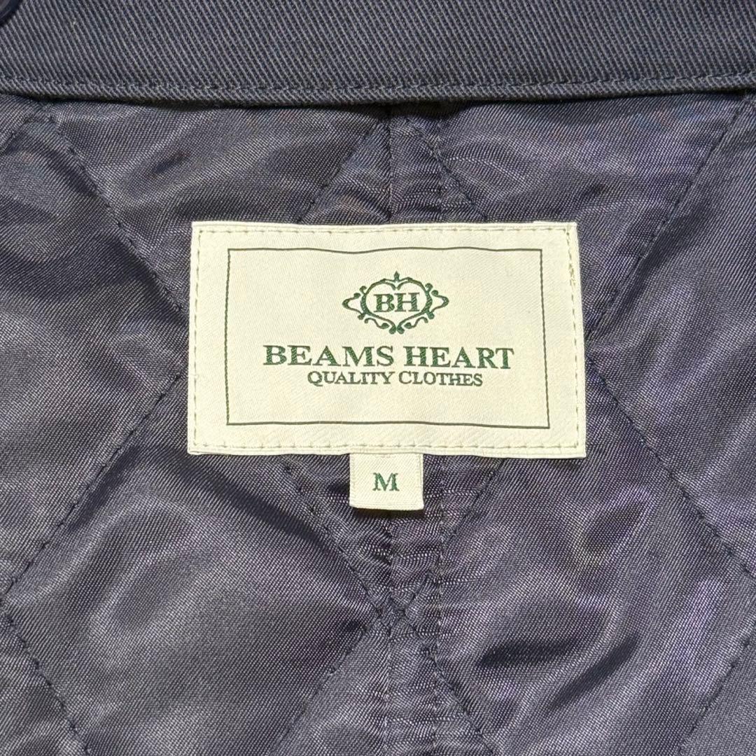 【未使用/タグ付き】 ビームスハート 撥水ギャバジン ステンカラーコート 紺色