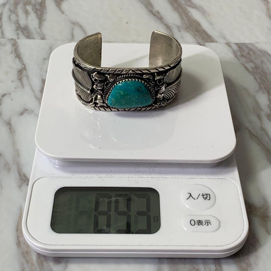 vintage navajo バングル ターコイズ シルバー925 刻印 存在感