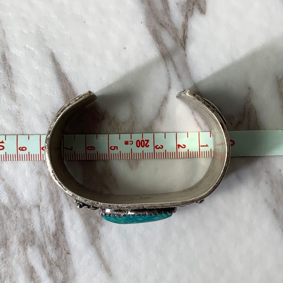vintage navajo バングル ターコイズ シルバー925 刻印 存在感