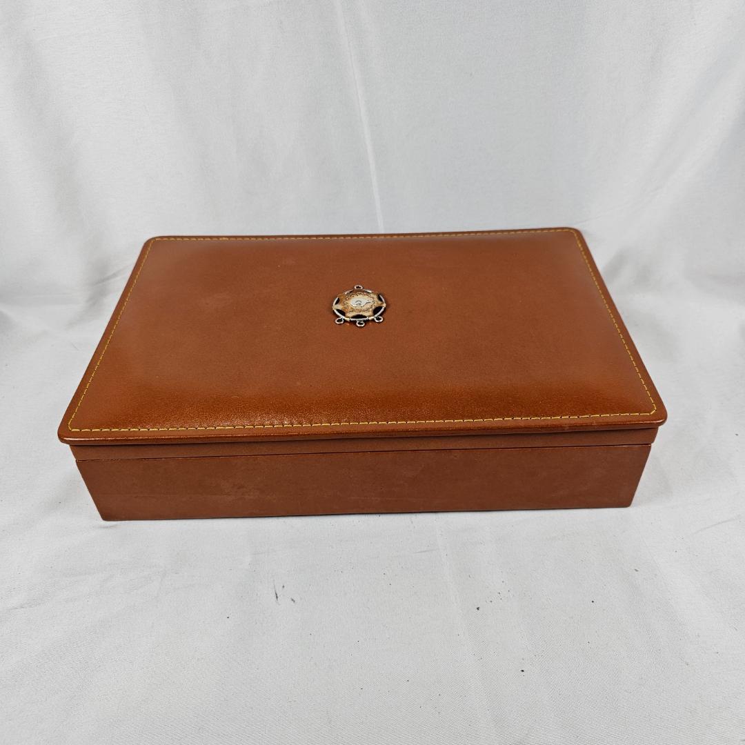 【尚美堂 淀屋橋】本革張り ジュエリーボックス 宝石箱 2段式 収納ケース