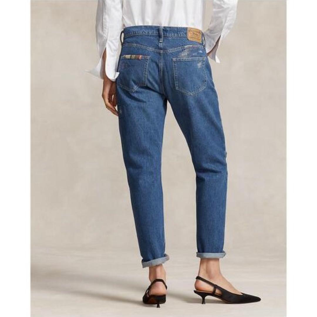 未使用品 ポロラルフローレン パッチワークデニム スリム テーパード ジーンズ