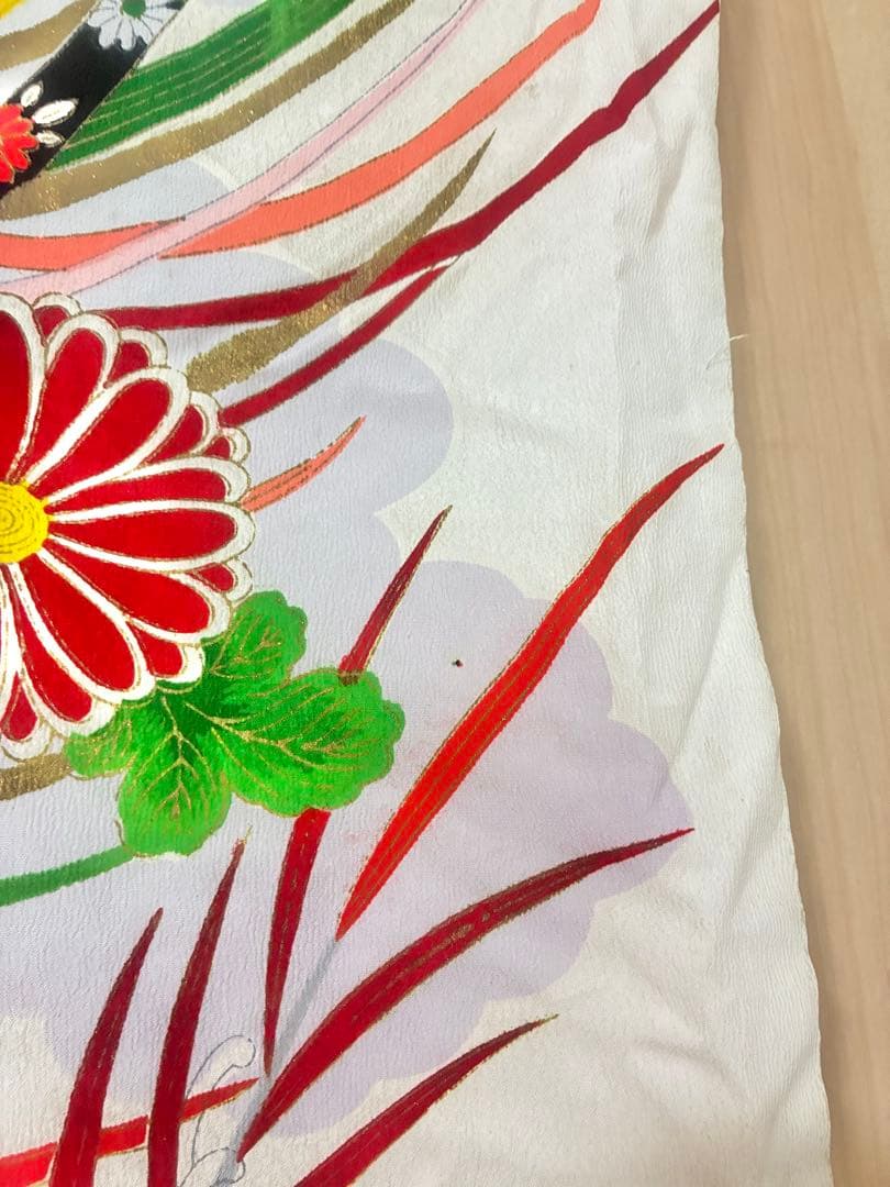 七五三 女の子 着物セット 白地 菊柄 流水模様