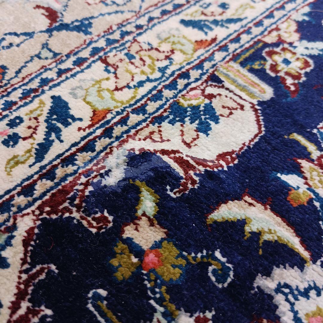 Y3254 高級ペルシャ絨毯 カシャーン シルク100% 工房サイン 手織り