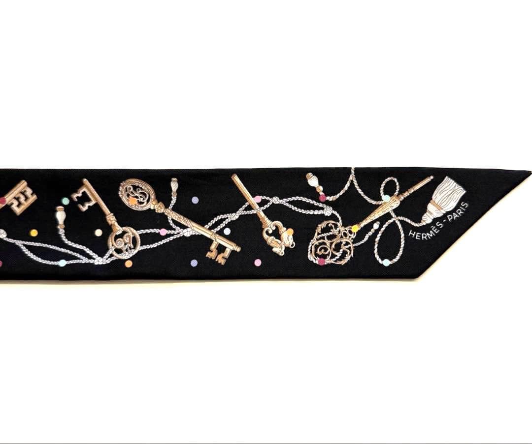 予約完売 極希少 極美品 エルメス ツイリー レクレアポア ノワール 黒 金